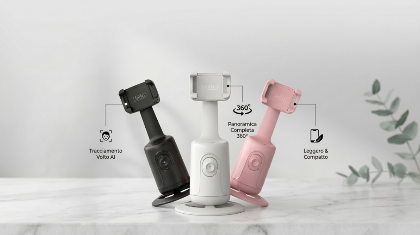 Kivo One: tracciamento del volto con AI, panoramica completa a 360 gradi, corpo leggero e compatto