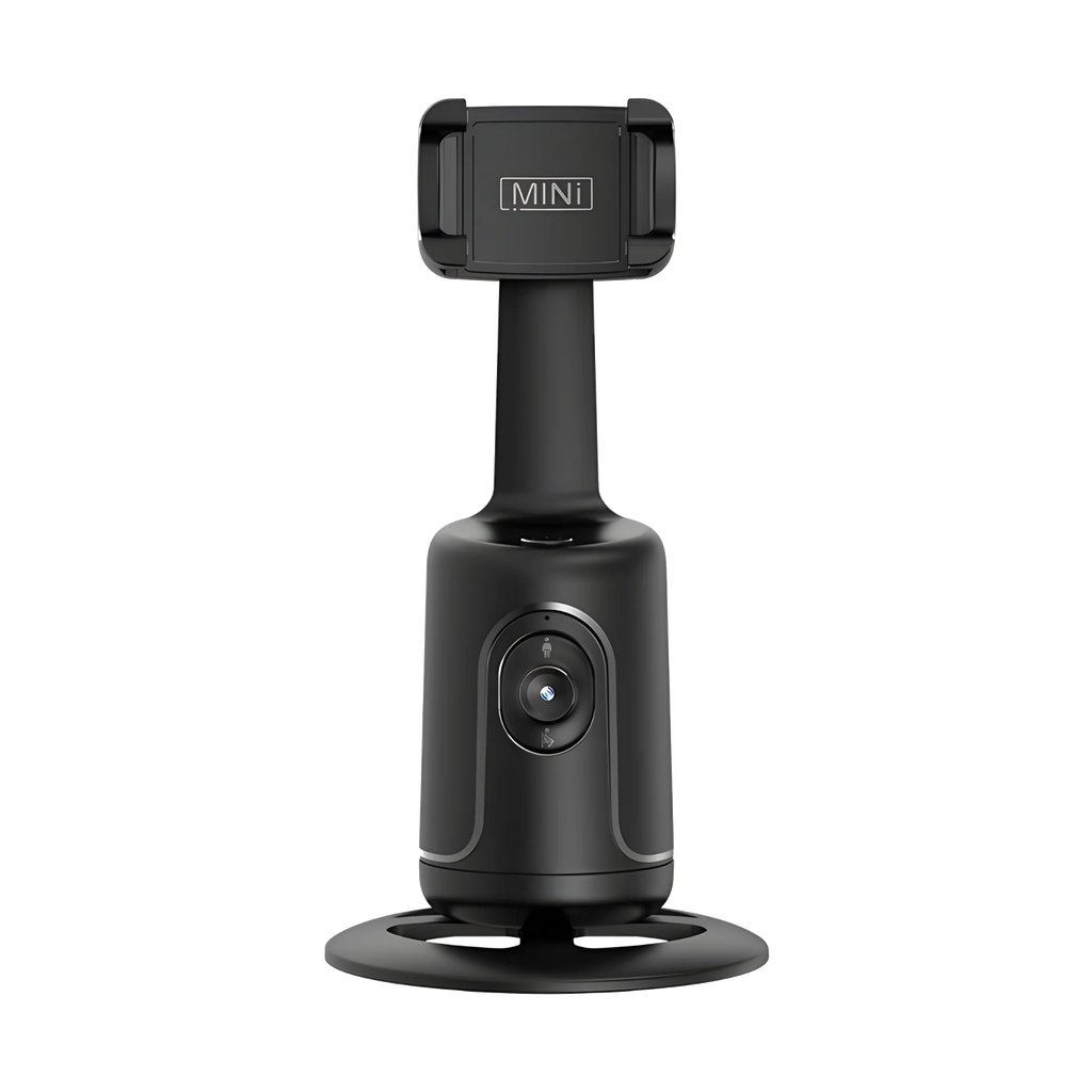 Kivo One nero su fondo scuro, pinza porta-smartphone e base rotante